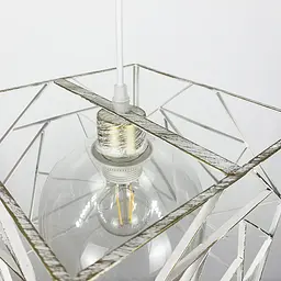 Підвіс Лофт у білому з позолотою корпусі форми куба Line.F 12120/1 WH - мініатюра 4