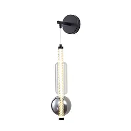 Бра настінне LED Levistella 788W39317 BK+CL+AM, 5W, 4000K, чорний метал + прозорий + амбер, сучасний стиль - мініатюра 2