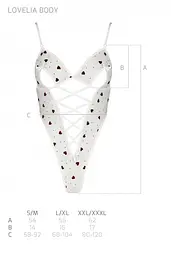 Спокусливе боді з серцем Passion Lovelia Body, L/XL, білий - мініатюра 7