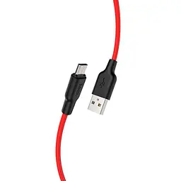 USB Cable Hoco X21 Silicone MicroUSB Black/Red 1m - мініатюра 2
