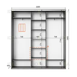 Шафа-купе Idea серія 2 220 x 45 x 240 см Венге темний - мініатюра 2