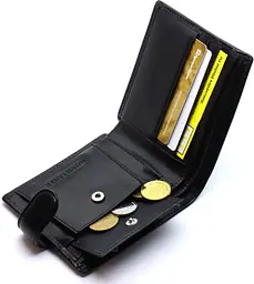 Чоловіче портмоне з натуральної шкіри ST Leather В104 чорне 9,5 см - мініатюра 6