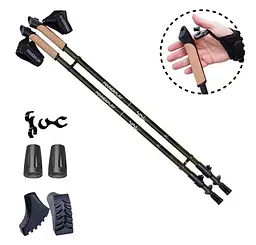 Палиці для скандинавської ходьби PowerPlay 9105 Sisu Black/Gold 80-135 см (пара) (PP_9105_SISU) - мініатюра 2
