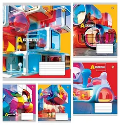 
Зошити учнівські 36 аркушів клітинка Тверда ТЕ41404 Абстрактна, 20 шт. в упаковці