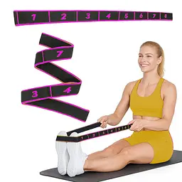 Резинка для фітнесу з петлями Gymtek 86,5 х 4см чорно-рожева - мініатюра 3