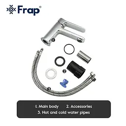 Змішувач для умивальника Frap F1061 хром - мініатюра 6