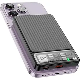 Зовнішній акумулятор Hoco Q18 Tourer MagSafe 10000mAh 22.5W Black (605182) [102662] - мініатюра 3