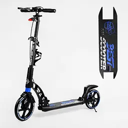 Самокат Best Scooter складаний 49х14х93-103 см Чорно-блакитний 000231307 - мініатюра 2