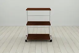 Етажерка на коліщатках Ferrum-decor Каміло 75x40x60 метал Білий ДСП Венге 16мм (FRD-105483) - мініатюра 3