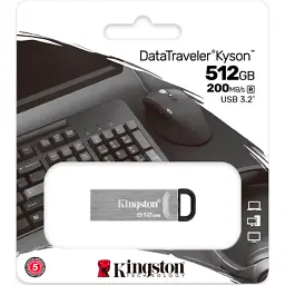 USB флеш накопичувач Kingston 512GB DataTraveler Kyson Silver/Black USB 3.2 (DTKN/512GB) - мініатюра 3