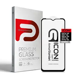 Захисне скло для Samsung Galaxy A03s (A037) Xiaomi Redmi 10A OPPO A57s 4G/A77s 4G/A57 4G/A57e 4G/A77 4G, Icon, 2.5D загартоване скло, повне проклеювання, глянсове, удароміцне, з олеофобним покриттям, сумісне з чохлами, міцність 9H, проста установка