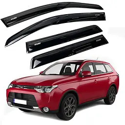 Дефлектори вікон вітровики Acrylic для Mitsubishi Outlander 2012-2020 Гнучкі