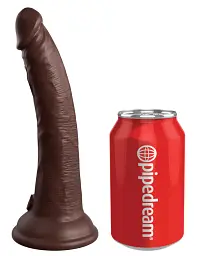 Фалоімітатор King Cock Elite 7” Dual Density 21 см коричневий - мініатюра 2