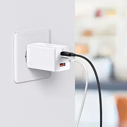 Адаптер блок сетевой Baseus GaN5 Pro Fast Charger 65 W+C to C cable белый - миниатюра 6