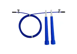 Швидкісна скакалка EasyFit Speed Cable Rope 3 м із сталевим тросом синя (EF-2039-BL) - мініатюра 3