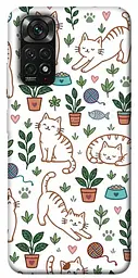 TPU чехол Demsky Cats pattern для Xiaomi Redmi Note 11 (Global) / Note 11S