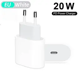 Мережевий зарядний пристрій для Apple iPhone 12 20 W USB-C білий без логотипа - мініатюра 2