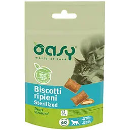 Лакомство для стерилизованных кошек Oasy Treats Sterilized подушечки с курицей 60 г