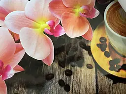 Кухонний фартух Happy Pocket самоклеючий Орхідеї та Солодощі 02 наклейка ПВХ дошки кави 60х250 см Z180319 - мініатюра 10