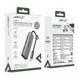 USB-хаб ACEFAST J15 USB-C 4-in-1 HUB Metal Gray 6974316285908 - мініатюра 5