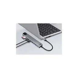 Концентратор Media-Tech USB-C 8-in-1 HDMI 4K/2xUSB-A/2xUSB-C/RJ45/SD/TF/PD 100W USB3.1 (MT5046) - мініатюра 7