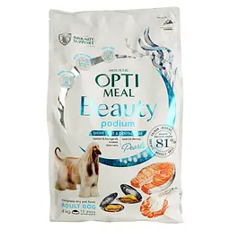 Сухий корм для дорослих собак усіх порід Optimeal Beauty podium повнораціонний блискуча вовна та догляд за зубами 4 кг (B1762801) - мініатюра 2