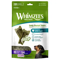 Натуральні ласощі для зубів собак WHIMZEES Soft Daily Dental Treats, XS 56 шт.