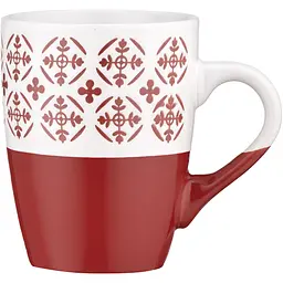 Чашка Ardesto Ornament 320 мл червоно-біла (AR3045R) - мініатюра 2