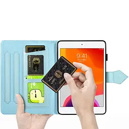 Шкіряний чохол Art Case з візитницею для Samsung Galaxy Tab S7+ Блакитний - мініатюра 7