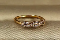 Кільце Xuping Jewelry косичка з каменів дитяче р 12 р золотисте