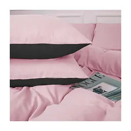 Постільна білизна MirSon 002-008 Black/Pink Фланель 2x143x210 Сімейний (2200009661877) - мініатюра 6
