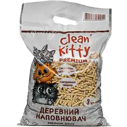 Уцінка. Наповнювач для котячого туалету Clean Kitty Premium White з натуральної смереки 3 кг 