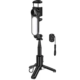 Монопод для селфі Hoco K90 Support axis smart+light Black - мініатюра 7
