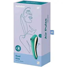 Вакуумний стимулятор із вібрацією Satisfyer Dual Kiss Green - мініатюра 5