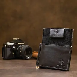 Чоловічий шкіряний затискач для грошей Grande Pelle 11475 чорний - мініатюра 9