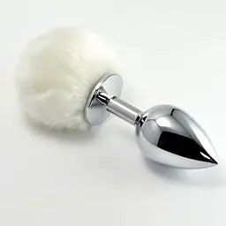 Анальна пробка Pompon Metal Plug Large 14 см (білий) - мініатюра 2