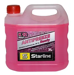 Антифриз Starline Ready to Use G-12+ готовий червоний -30°C 3л (NA K12READY-3)