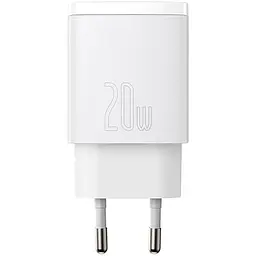 Зарядний пристрій Baseus Compact Quick Charger 20W USB-A/USB-C White - мініатюра 2