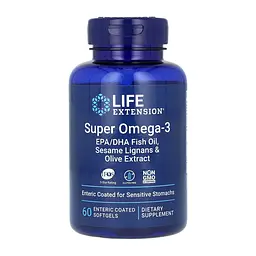 Омега-3 Life Extension Super Omega-3 EPA/DHA Fish Oil Sesame Lignans & Olive Extract 60 softgels