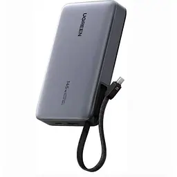 Power Bank Ugreen PB551 20000mah 145W Built-In USB-C Cable LED Gray (55992B) UA