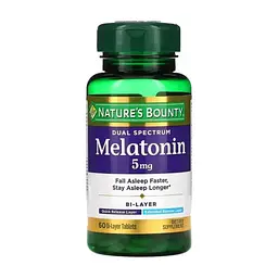 Амінокислота Nature's Bounty Мелатонін подвійного спектру, 5 мг, Melatonin Dual Spectrum, 60 таблев. (NRT53098)
