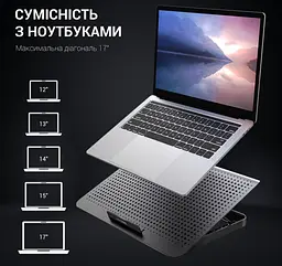 Охолоджувальна підставка для ноутбука до 17 дюймів OfficePro OPCP-500 2xUSB 1xfans - мініатюра 8