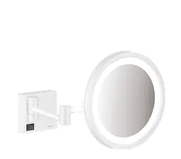 Косметичне дзеркало Hansgrohe AddStoris з підсвічуванням LED matt white 41790700