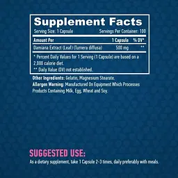 Екстракт листя Даміани (Тернера розлога) Haya Labs Damiana Leaf Extract 100 капсул - мініатюра 3