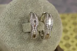 Сережки кільця Xuping Jewelry пісочний годинник 2.2 см сріблясті - мініатюра 2