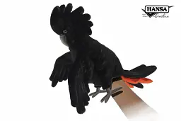 М'яка іграшка на руку Hansa Hansa Червонохвостий чорний какаду, серія Puppet, 49 см