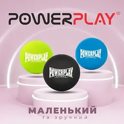 Масажний силіконовий м'яч PowerPlay PP-4354 Silicone Lacrosse Ball (6.5 см) Чорний (PP-4354_Black) - мініатюра 2