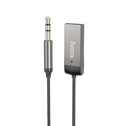 Bluetooth-ресивер HOCO E78 Benefit car AUX BT receiver with cable чорний сірий