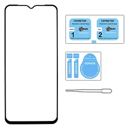 Скло захисне Dengos Full Glue iPhone 15 Pro Max (black) (TGFG-321) - мініатюра 3