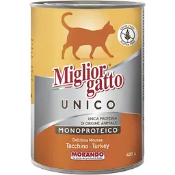 Вологий корм для котів Morando Migliorgatto Unico Rustic індичка 400 г